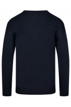 Sweter męski V-neck w serek - KNK - wełna/akryl - granatowy