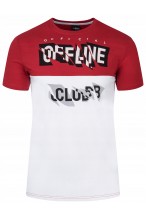 Koszulka męska - Tshirt - Offline - czerwono-biała