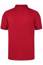 Koszulka męska POLO no.2 - bawełniana - biało-czerwona