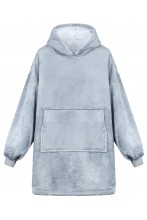 Bluza z kapturem szlafrok duża kocobluza oversize gruba miękka - szara