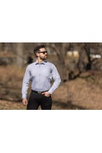 Koszula męska BIAŁA elegancka klasyczna długi rękaw - 100% bawełna