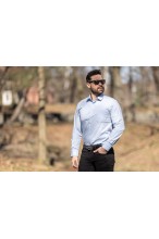 Koszula męska BIAŁA elegancka klasyczna długi rękaw - 100% bawełna