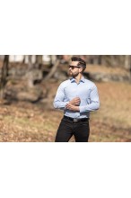 Koszula męska BIAŁA elegancka klasyczna długi rękaw - 100% bawełna