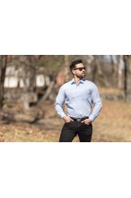 Koszula męska BIAŁA elegancka klasyczna długi rękaw - 100% bawełna