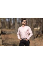 Koszula męska ŁOSOSIOWA elegancka VIP business line - slim fit długi rękaw