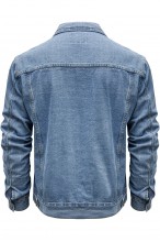 Kurtka męska - jeansowa - katana niebieska klasyczna prosta 011