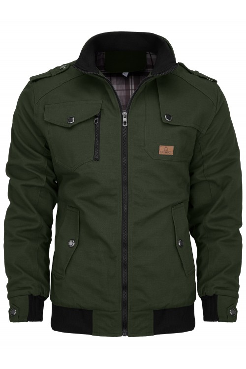 Kurtka męska przejściowa bawełniana pilotka - 015 - khaki
