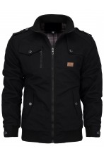 Kurtka męska przejściowa bawełniana pilotka - 014 - czarna