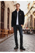 Kurtka męska przejściowa bawełniana pilotka - 014 - czarna