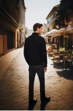 Kurtka męska przejściowa bawełniana pilotka - 014 - czarna