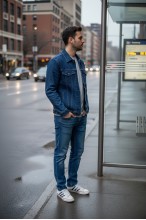 Kurtka męska - jeansowa - Stanley Jeans - 001