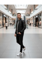 Kurtka męska pilotka skórzana eko skóra no.5 - czarna