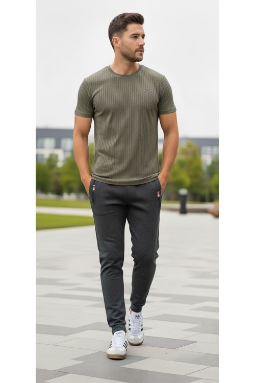 Spodnie dresowe męskie - Joggery No.6 - grafitowe