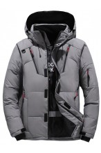 Kurtka męska zimowa ocieplana z kapturem - 013 FKOW - khaki