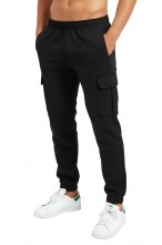 Spodnie dresowe męskie - Joggery No.2 Bojówki Cargo - czarne