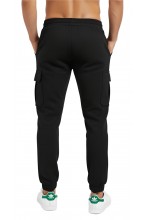 Spodnie dresowe męskie - Joggery No.2 Bojówki Cargo - czarne