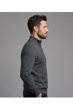 Sweter męski golf zapinany pod szyją - akryl + wełna - grafitowy