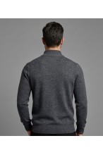 Sweter męski golf zapinany pod szyją - akryl + wełna - grafitowy