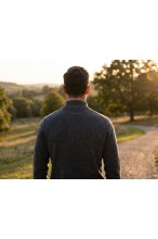 Sweter męski golf zapinany pod szyją - akryl + wełna - grafitowy
